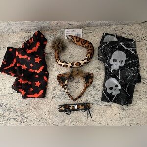 Halloween Bundle - Scarves & Leopard Headband with Ears, Tail & Collar
